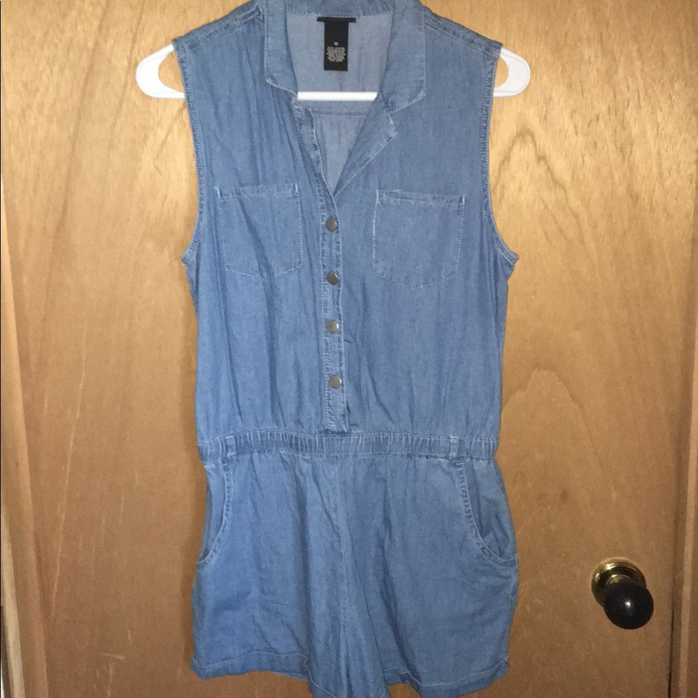 Juniors Denim Romper